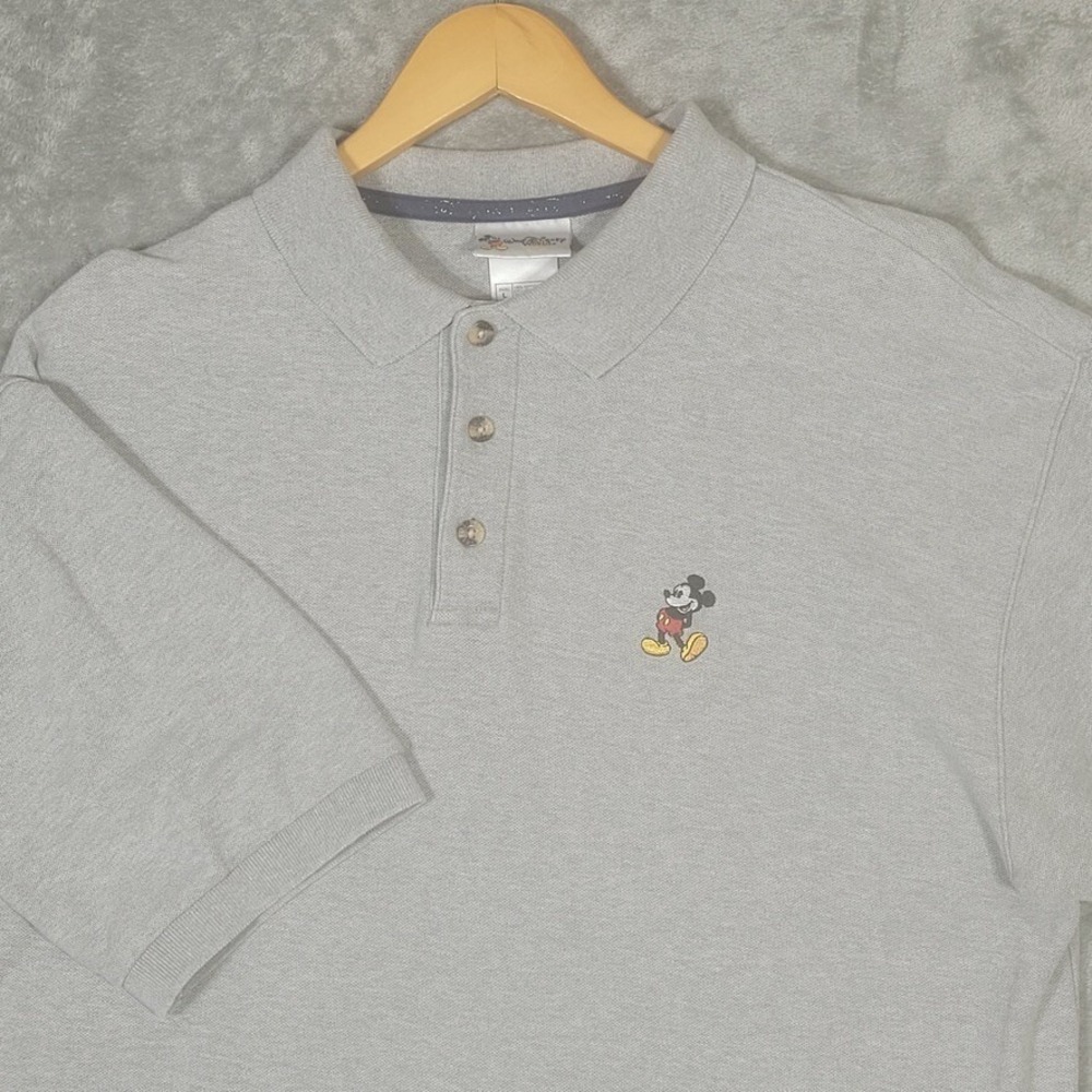 Walt Disney World Polo Shirt Mens Large Mickey Mouse Embroidered Gray